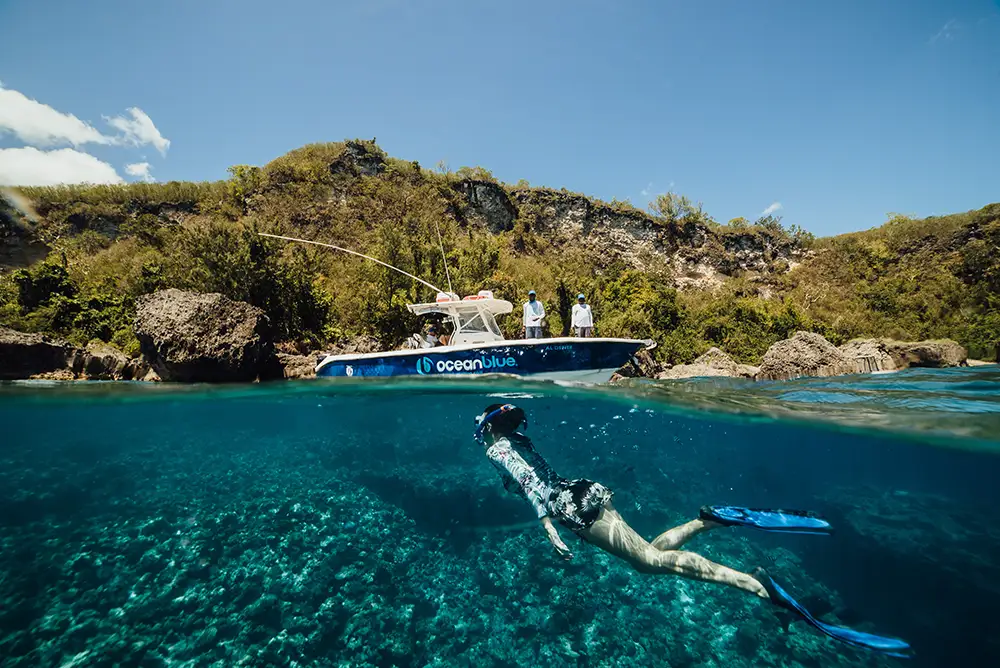 Snorkeling on a getaway with Ocean Blue Fishing