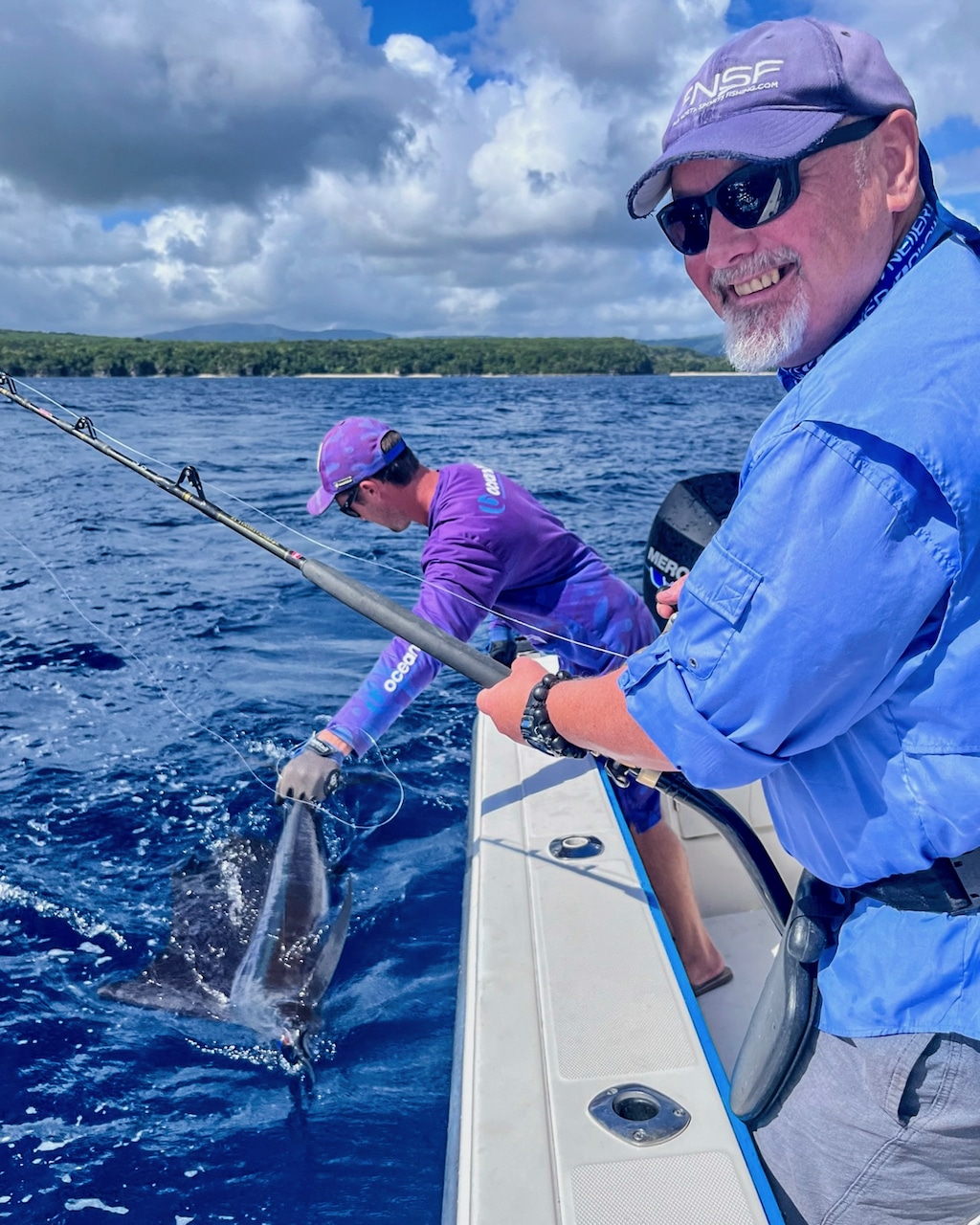 30-50lb stand up overhead rod and reel combo is standard for targeting sailfish.