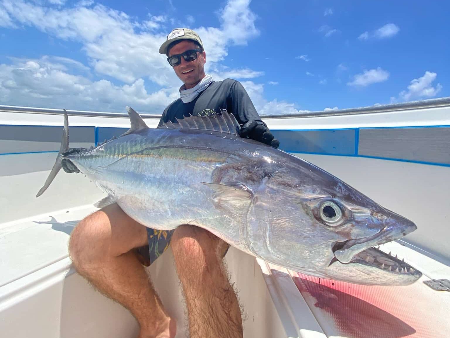 A Dogtooth Tuna after being caught on a live bait!